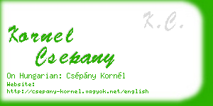 kornel csepany business card